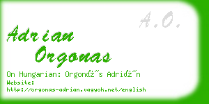 adrian orgonas business card